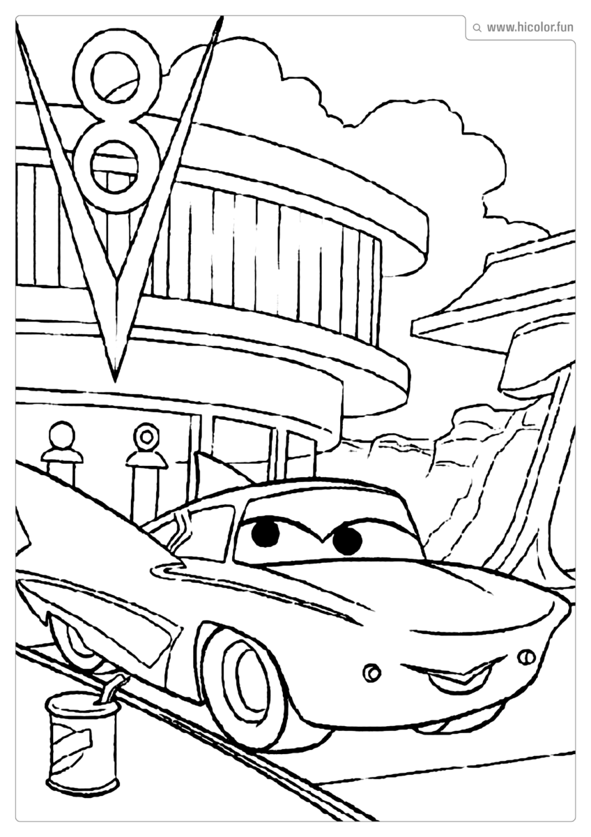 DESENHO PARA PINTAR CARROS DISNEY FLO