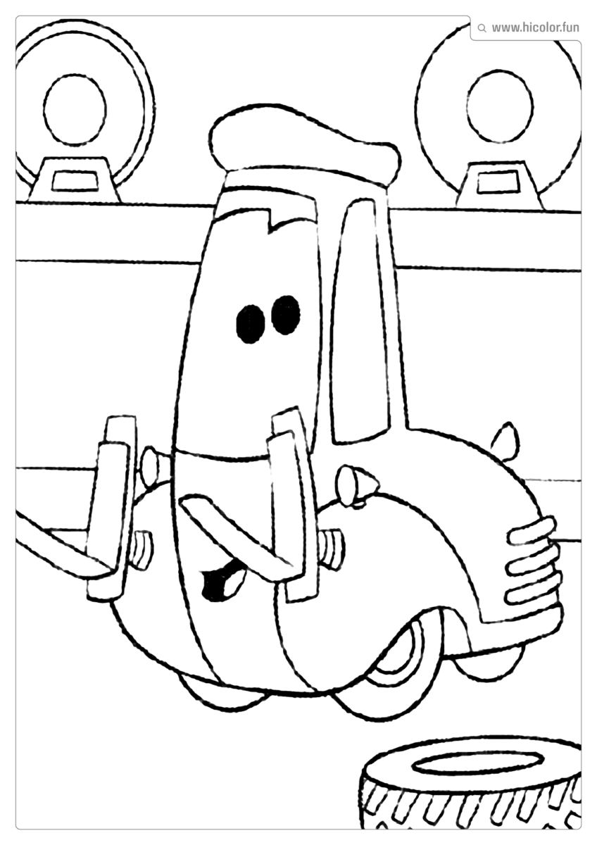 DESENHO PARA PINTAR CARROS DISNEY GUIDO