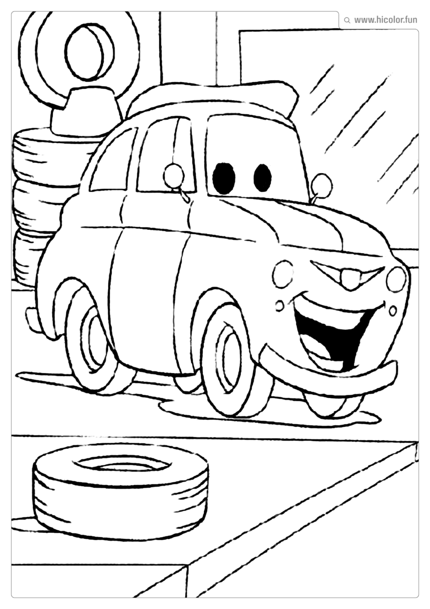 DESENHO PARA PINTAR CARROS DISNEY LUIGI