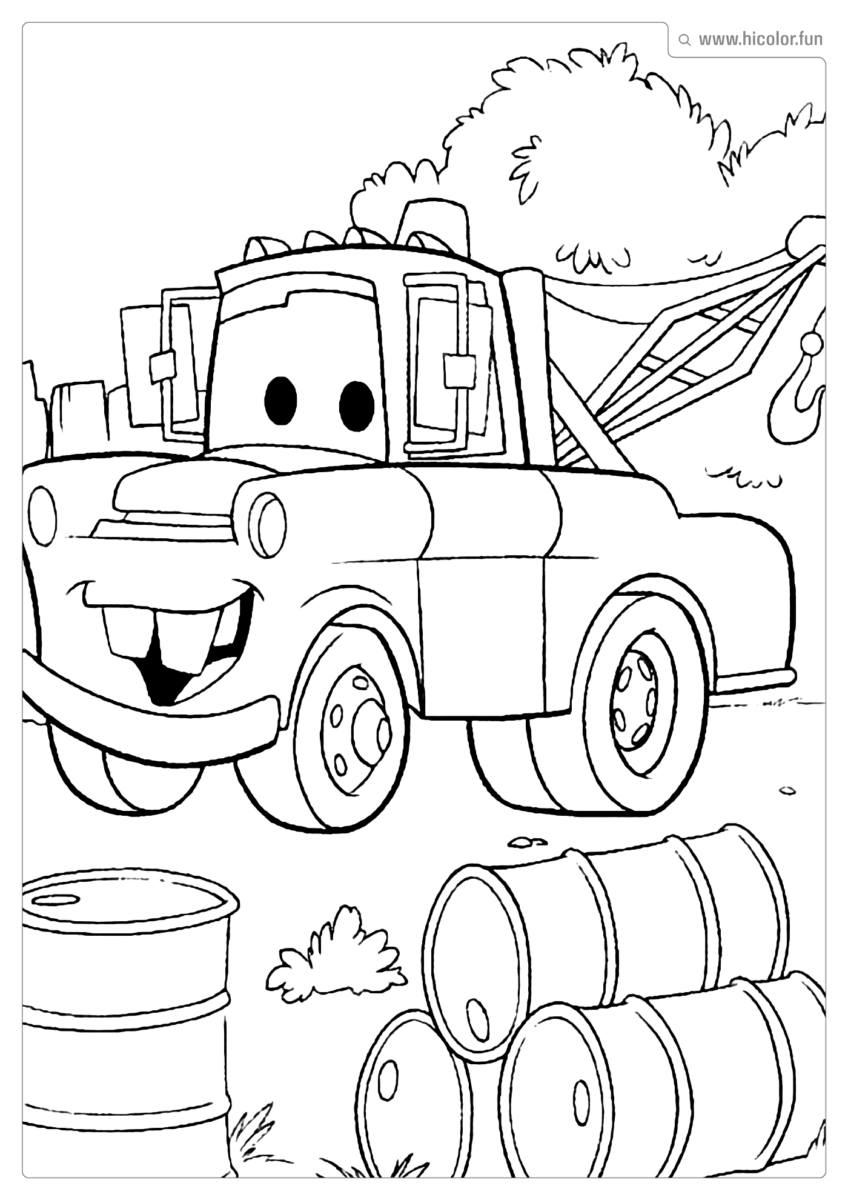 DESENHO PARA PINTAR CARROS DISNEY MATE GUINCHO