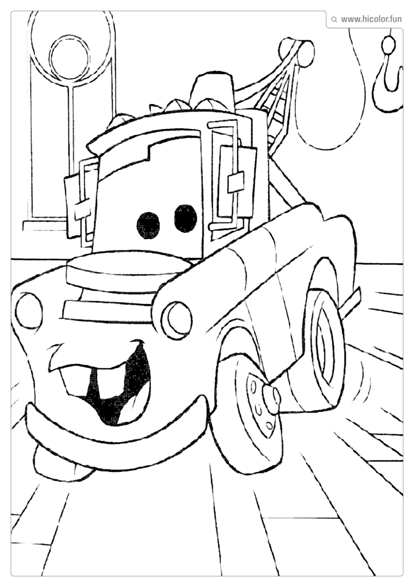 DESENHO PARA PINTAR CARROS DISNEY MATE