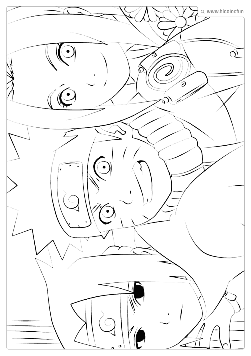 DESENHO PARA PINTAR E IMPRIMIR TIME 7 SASUKE