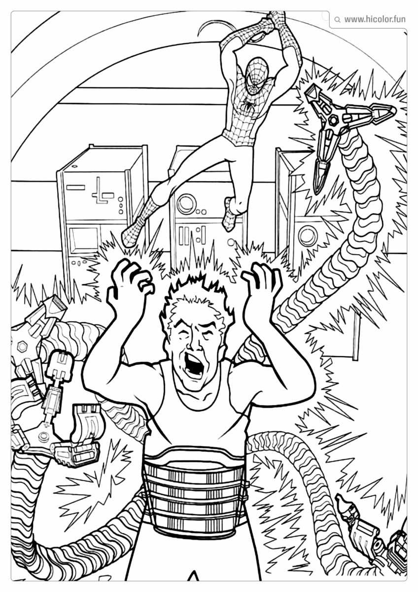 DESENHO PARA PINTAR HOMEM ARANHA DR OCTOPUS