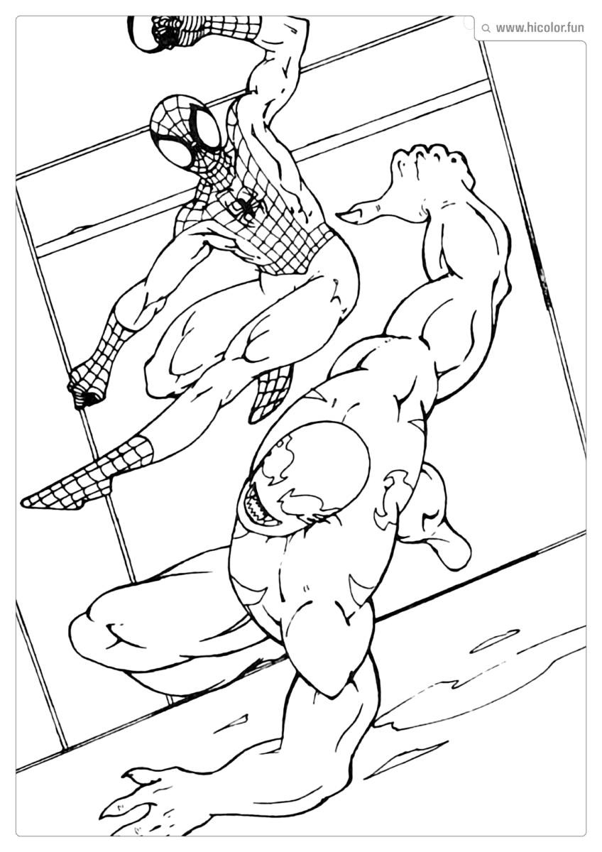 DESENHO PARA PINTAR HOMEM ARANHA E VENOM