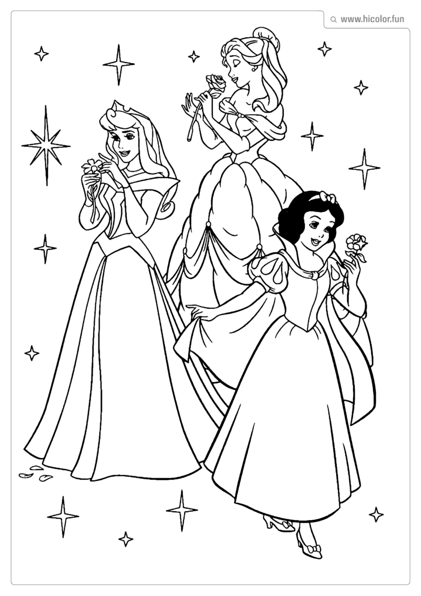 DESENHO PARA PINTAR PRINCESAS DISNEY