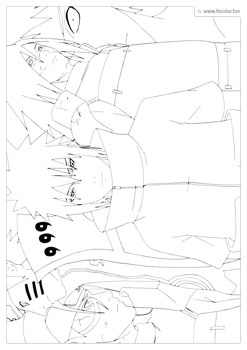 DESENHO PARA PINTAR SASUKE E MADARA