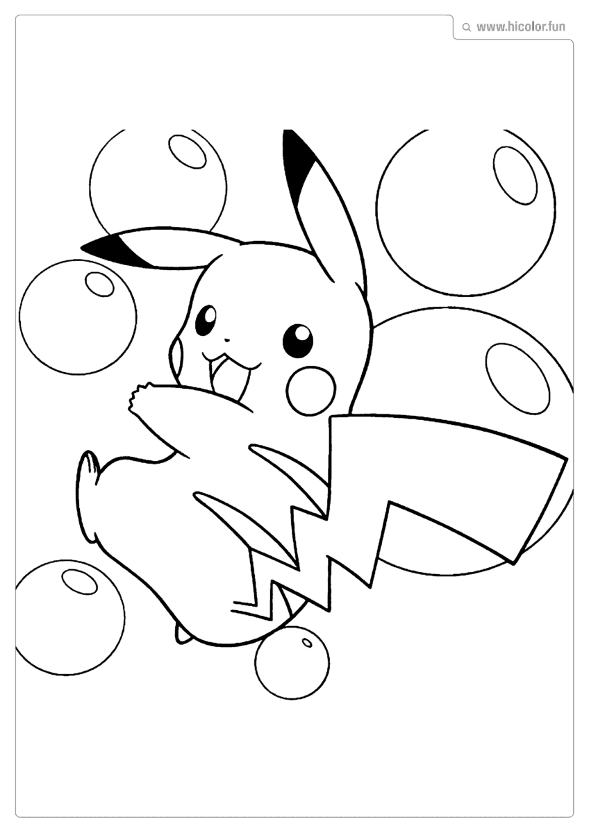 DESENHO PIKACHU PARA COLORIR E IMPRIMIR