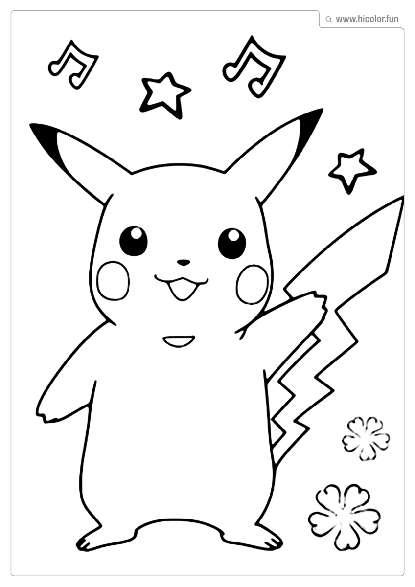 DESENHO PIKACHU PARA COLORIR PIKACHU DANçANDO PARA IMPRIMIR