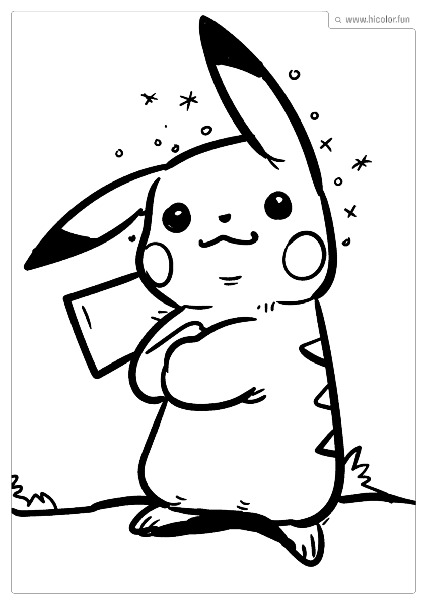 DESENHO PIKACHU PARA COLORIR
