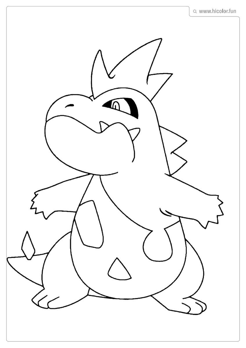 DESENHO POKEMON CROCONAW PARA PINTAR