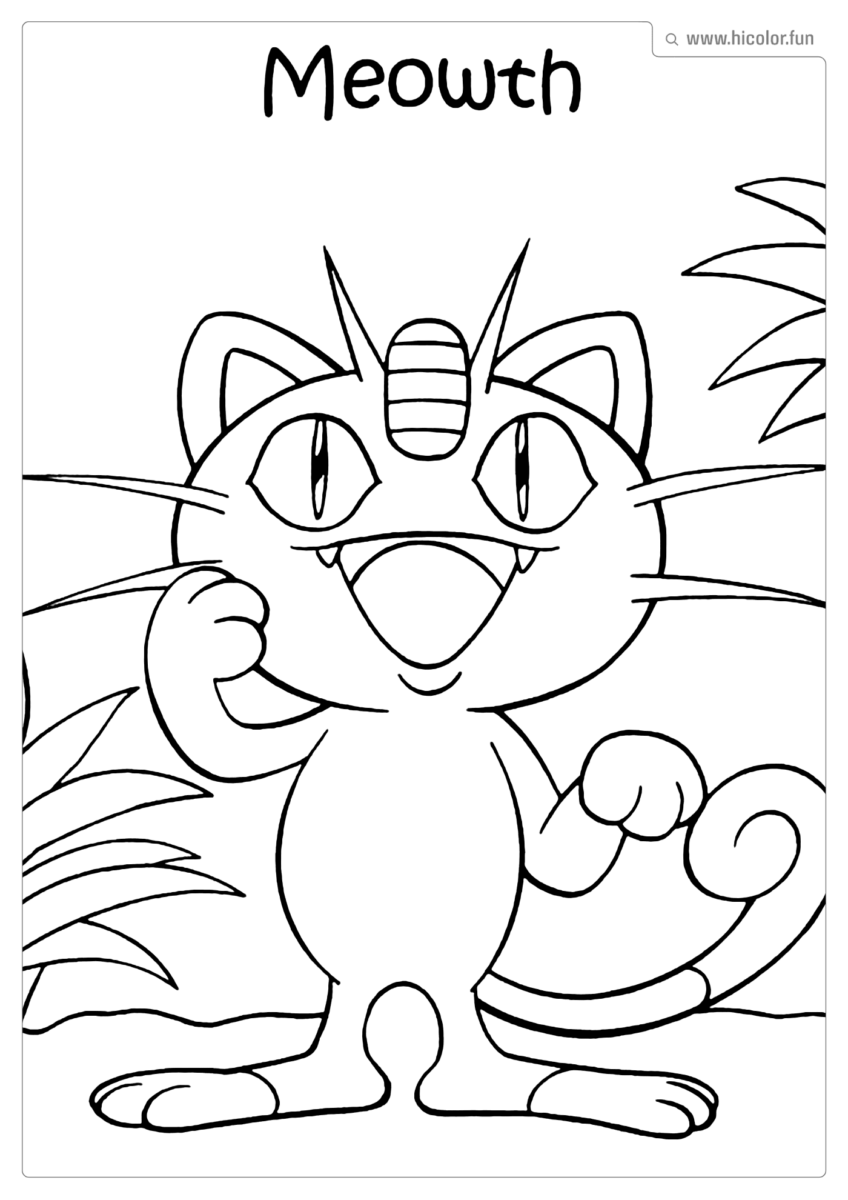 DESENHO POKEMON MEOWTH EQUIPE ROCKET