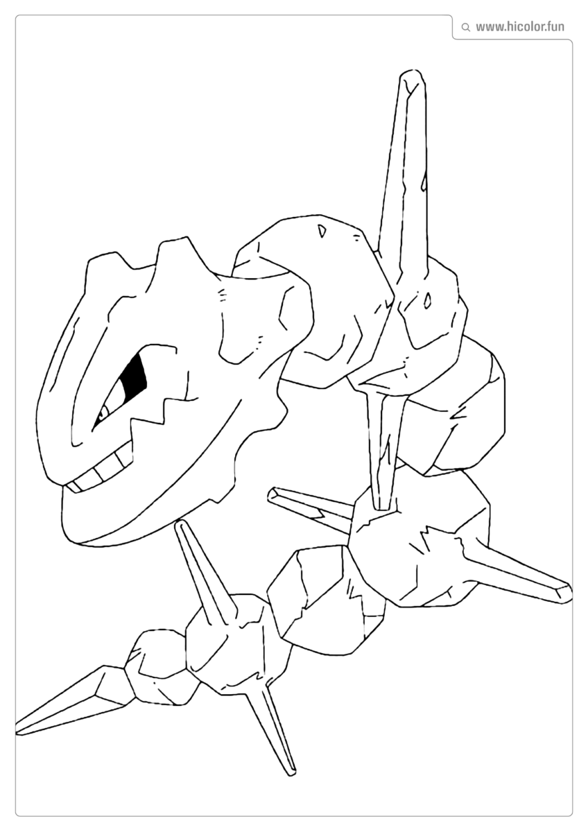 DESENHO POKEMON ONIX PARA COLORIR