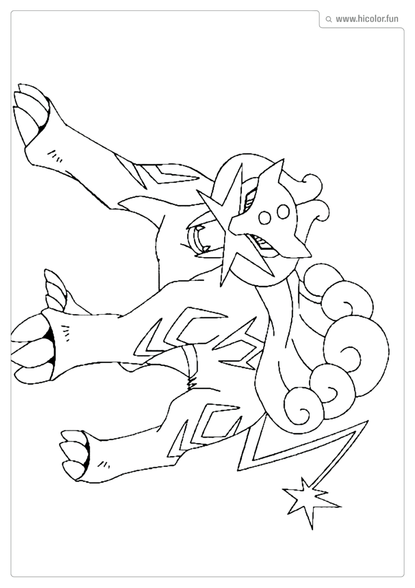 DESENHO POKEMON RAIKOU PARA COLORIR