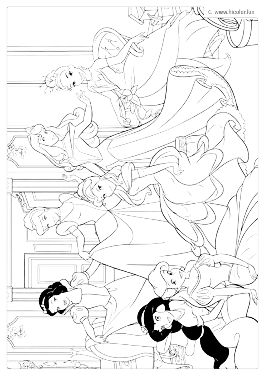 DESENHO PRINCESAS DISNEY PARA COLORIR
