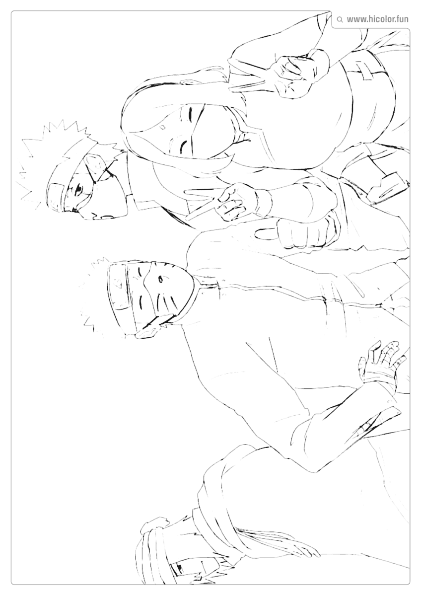 DESENHO SAKURA, NARUTO E KAKASHI PARA COLORIR