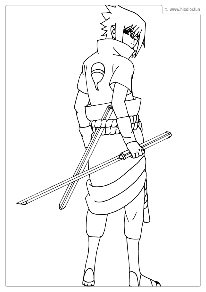 DESENHO SASUKE E JUTSO DE INVOAçãO PARA COLORIR