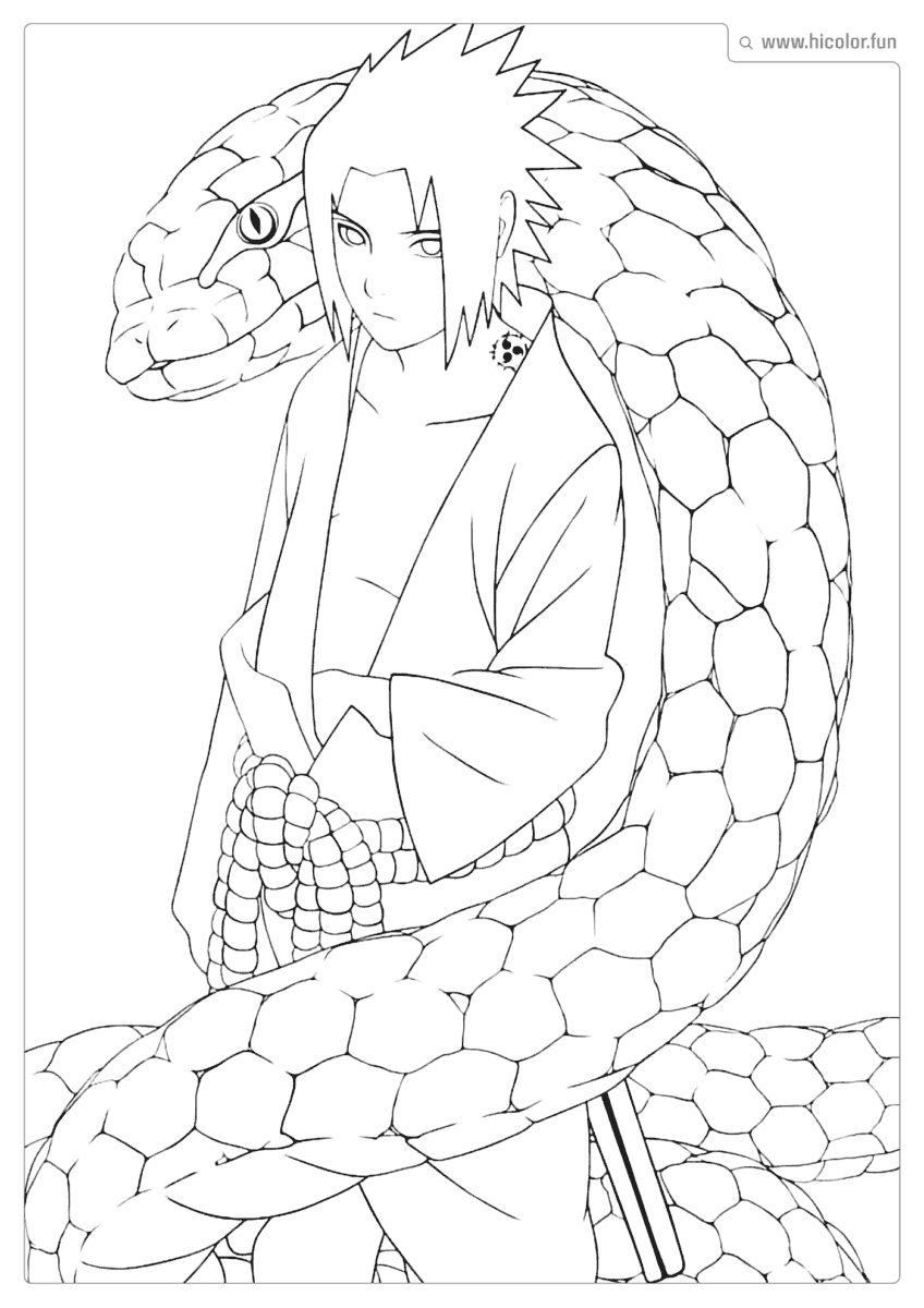 DESENHO SASUKE E JUTSO DE INVOAçãO PARA IMPRIMIR