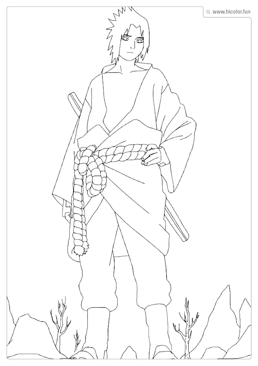 DESENHO SASUKE UCHIHA PARA PINTAR