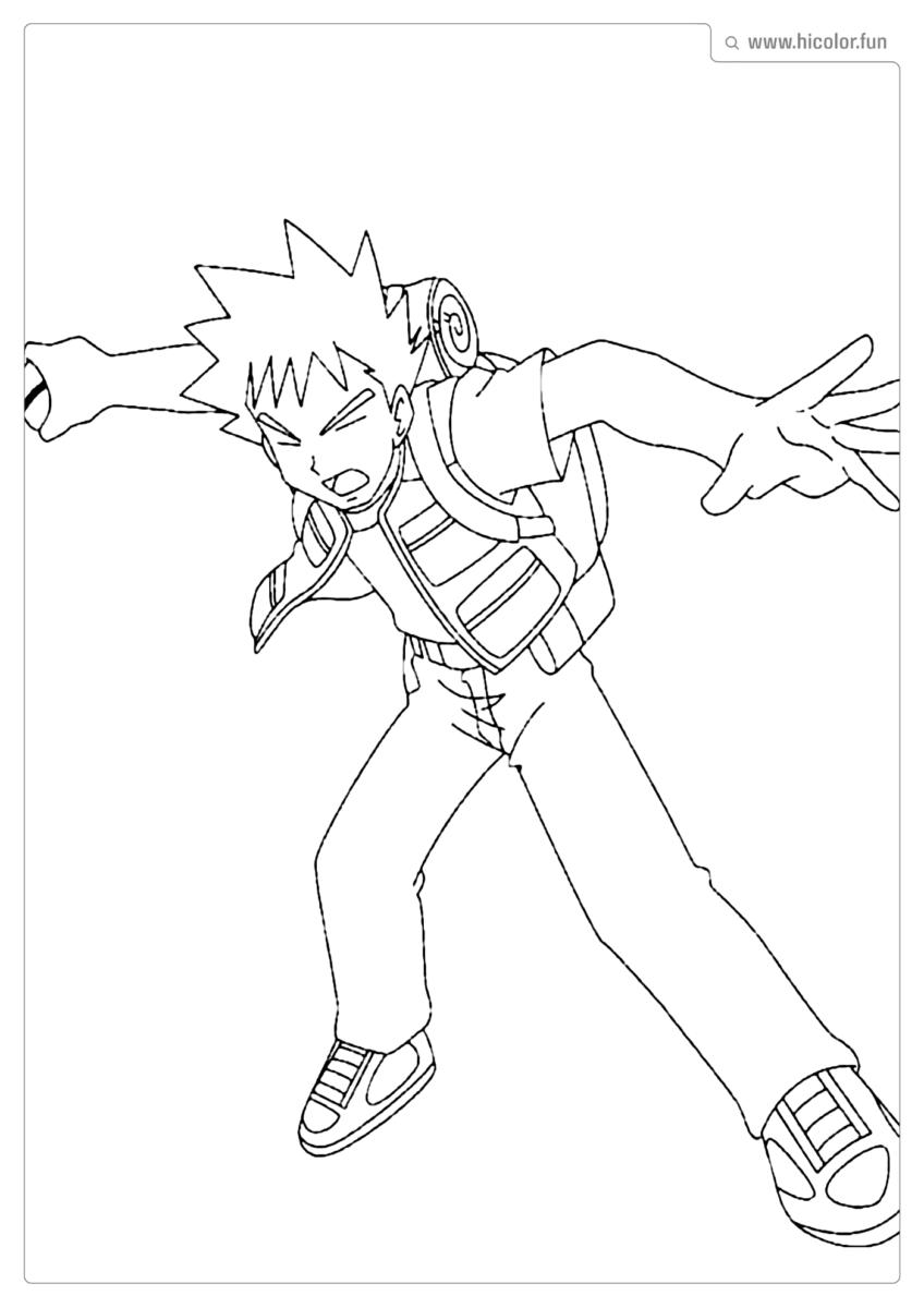 DESENHO TREINADOR BROCK PARA OLORIR POKEMON