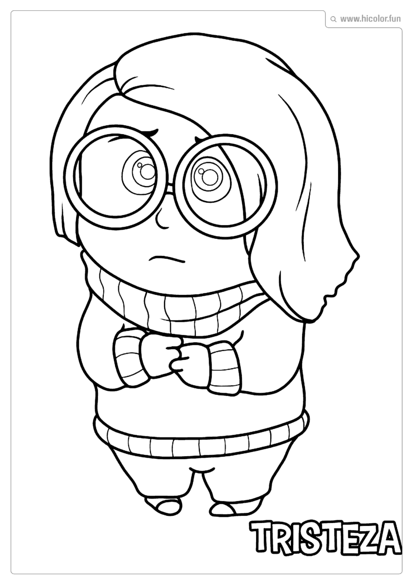 DESENHO TRISTEZA DIVERTIDAMENTE PARA PINTAR