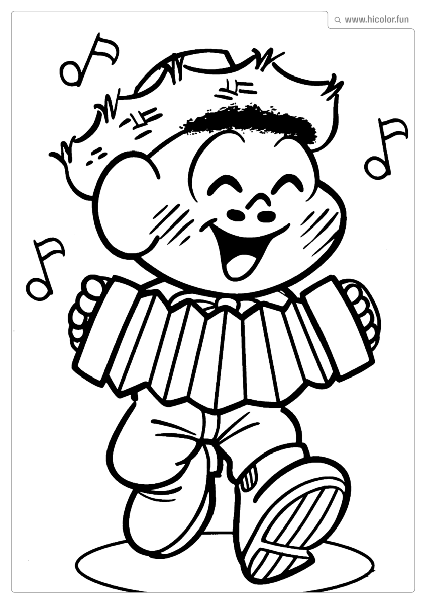 DESENHO TURMA DA MONICA CASCãO FESTA JUNINA PARA COLORIR