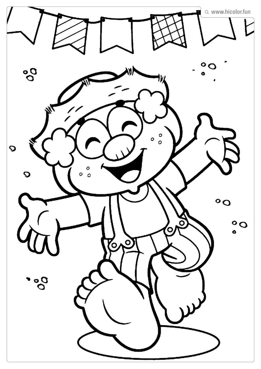 DESENHO TURMA DA MONICA Zé LELé FESTA JUNINA PARA COLORIR