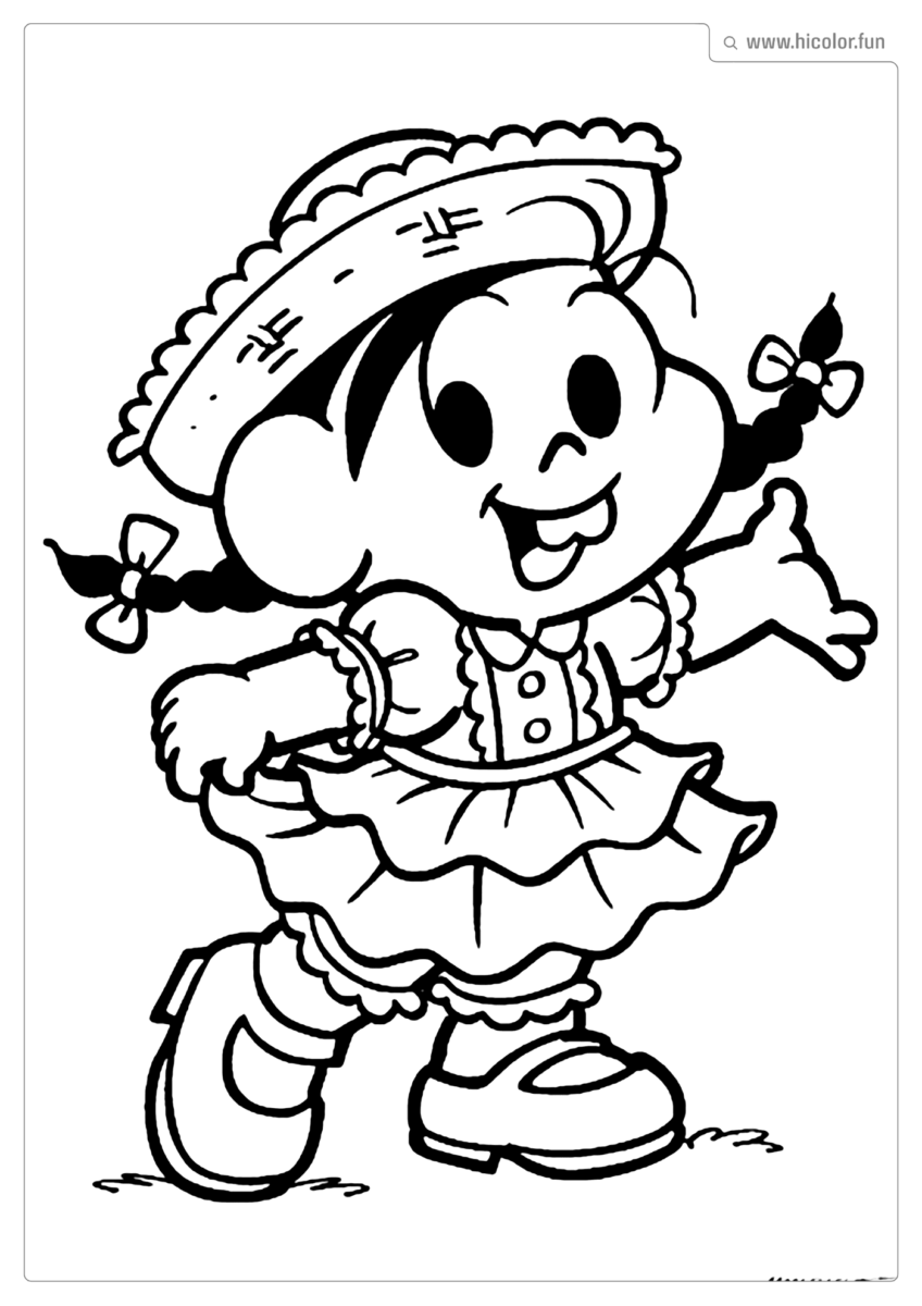 DESENHO TURMA DA MôNICA FESTA JUNINA PARA COLORIR