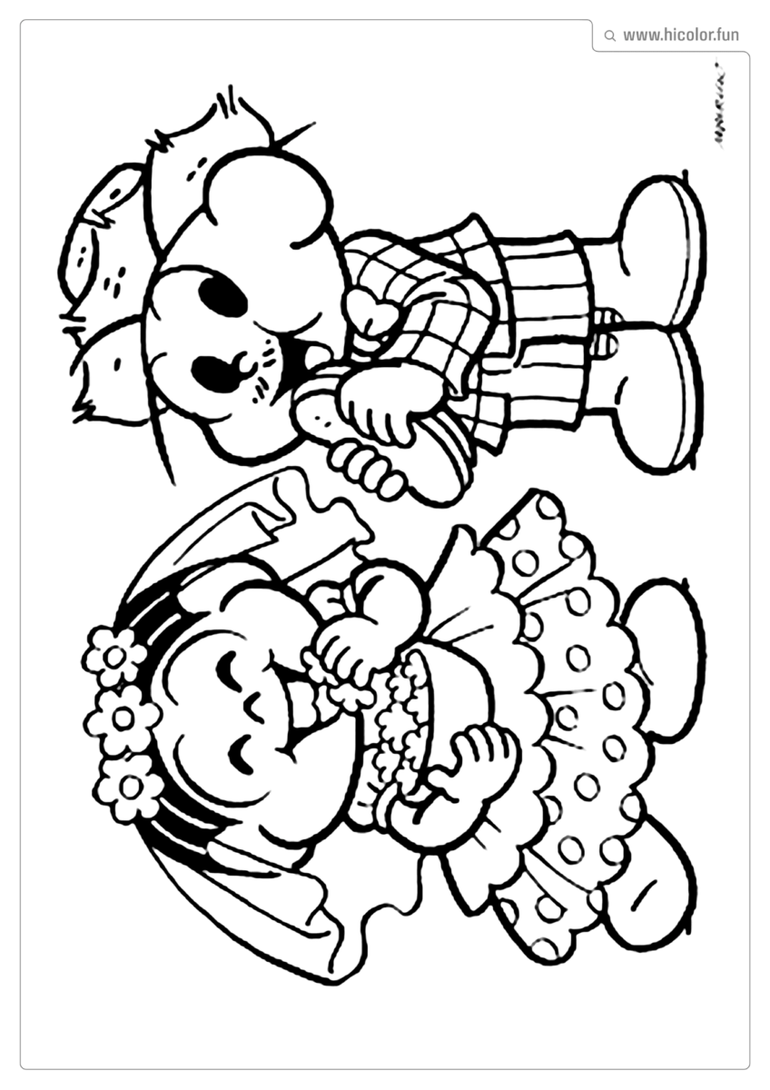 DESENHOS DE FESTA JUNINA DA TURMA DA MONICA PARA IMPRIMIR