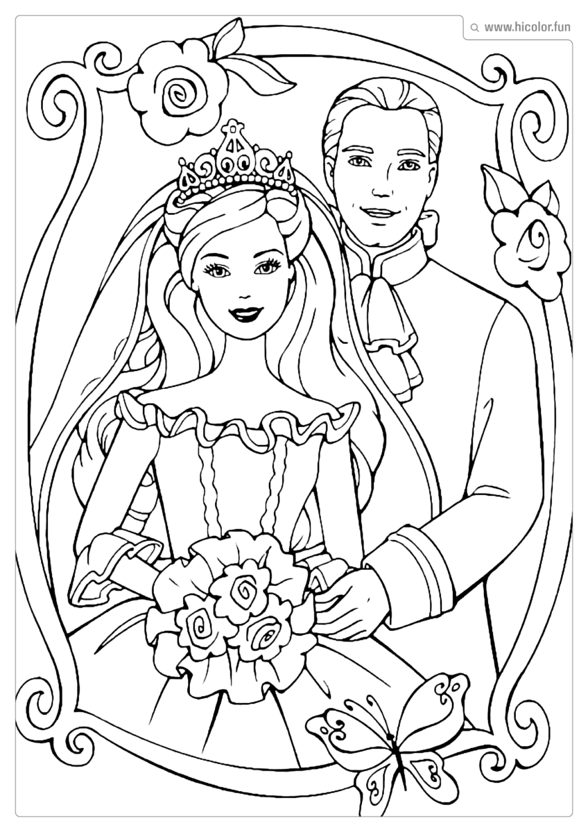 DESENHOS PARA COLORIR BARBIE E KEN