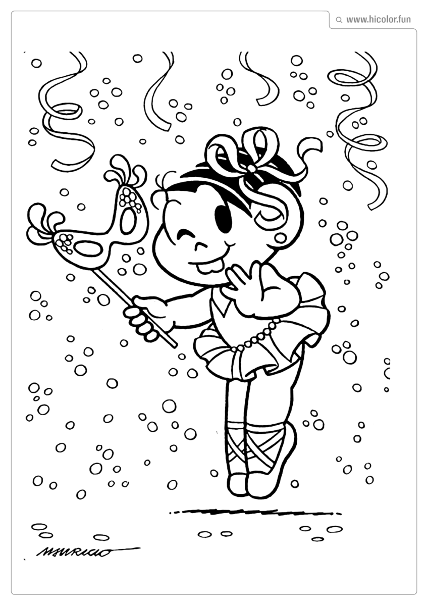 DESENHOS PARA COLORIR DA TURMA DA MONICA CARNAVAL PARA IMPRIMIR