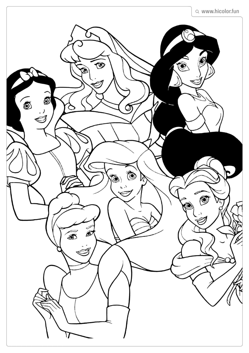 DESENHOS PARA COLORIR DISNEY PRINCESAS