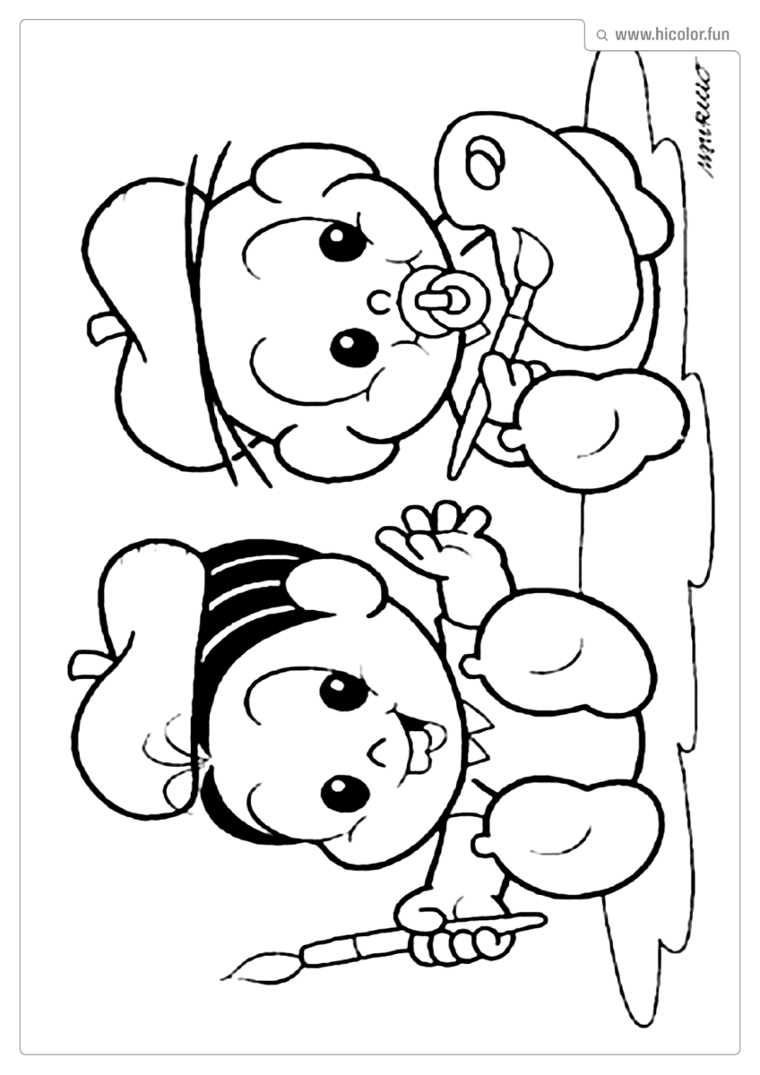 DESENHOS PARA COLORIR E IMPRIMIR TURMA DA MONICA BABY