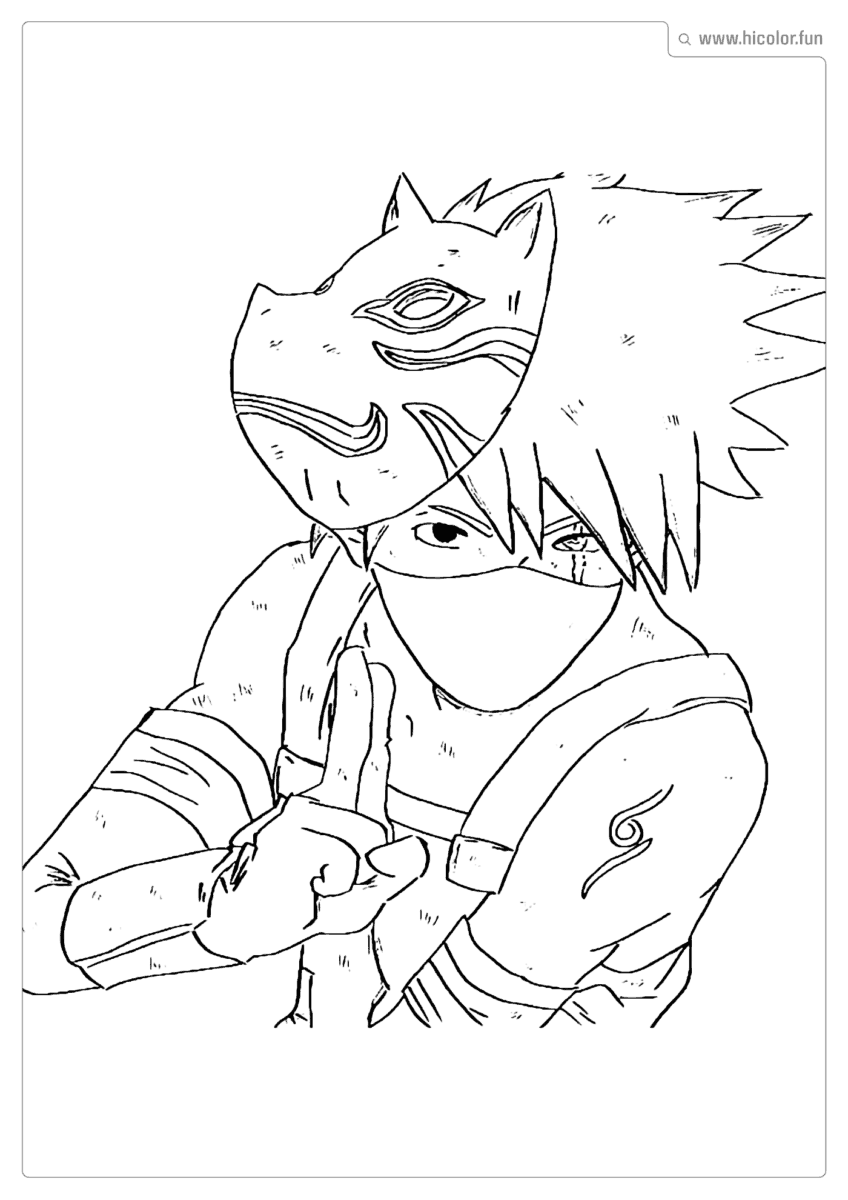 DESENHOS PARA COLORIR NARUTO KAKASHI ANBU
