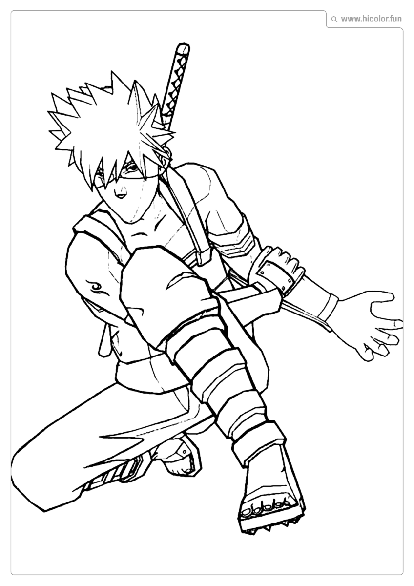 DESENHOS PARA COLORIR NARUTO KAKASHI