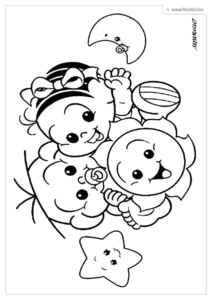 DESENHOS PARA COLORIR TURMA DA MONICA BEBE