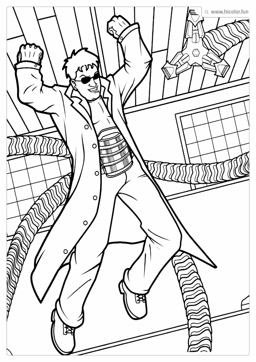 DESENHOS PARA IMPRIMIR E COLORIR DO HOMEM ARANHA E OCTOPUS