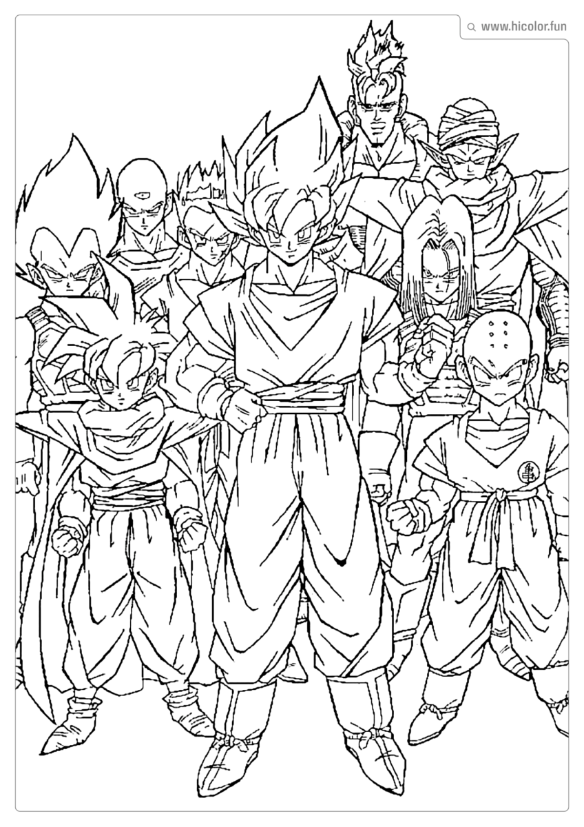 DRAGON BALL PARA COLORIR