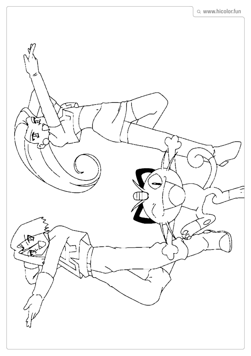 EQUIPE ROCKET POKEMON PARA COLORIR