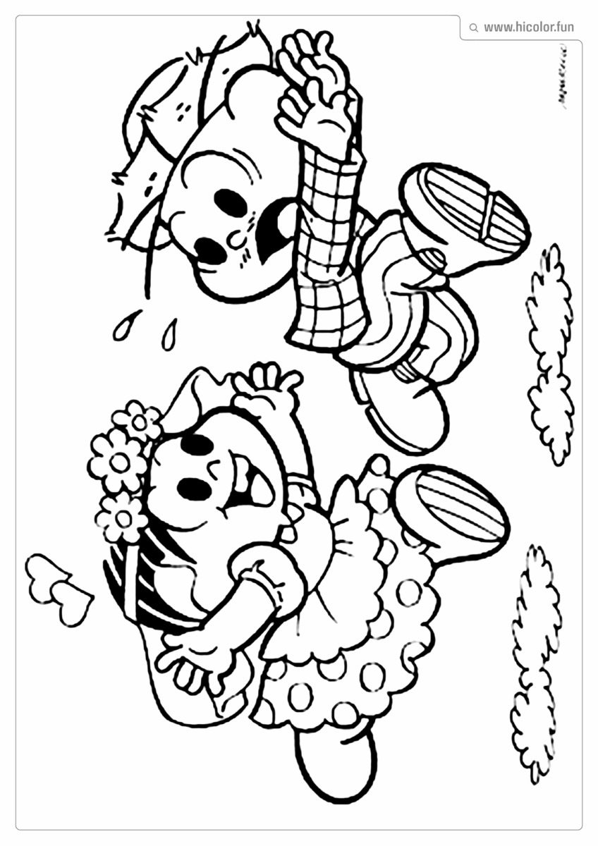 FESTA JUNINA TURMA DA MONICA PARA COLORIR