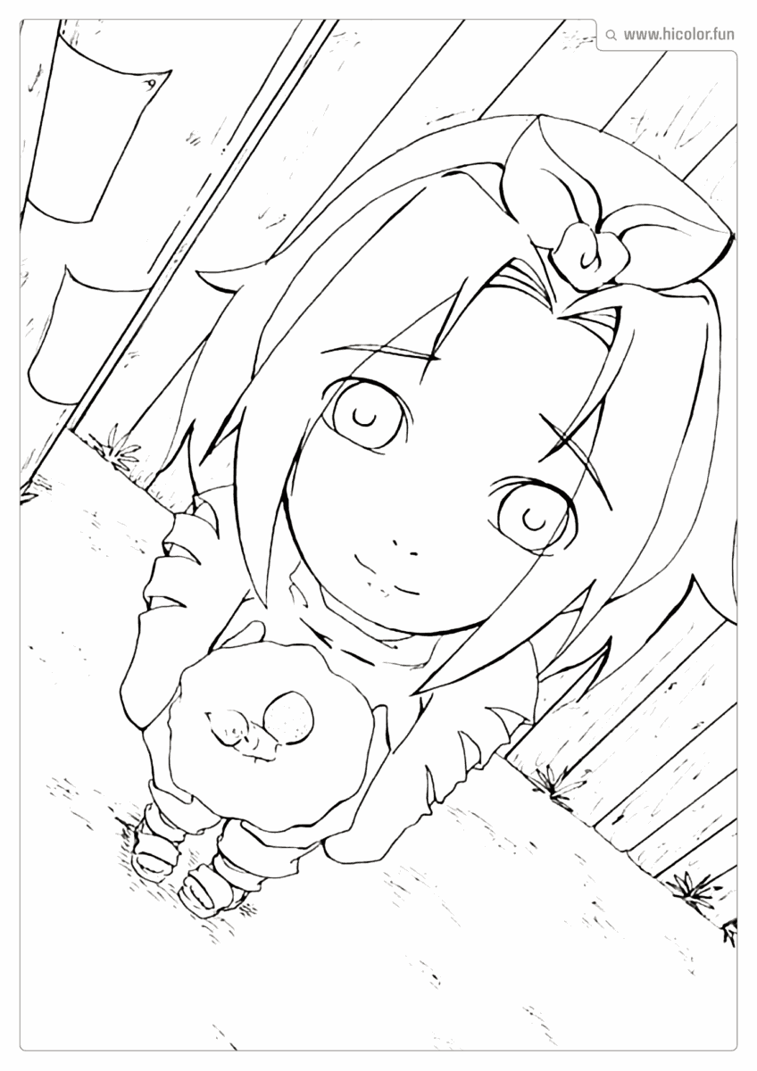 FIGURA DA SAKURA PARA COLORIR