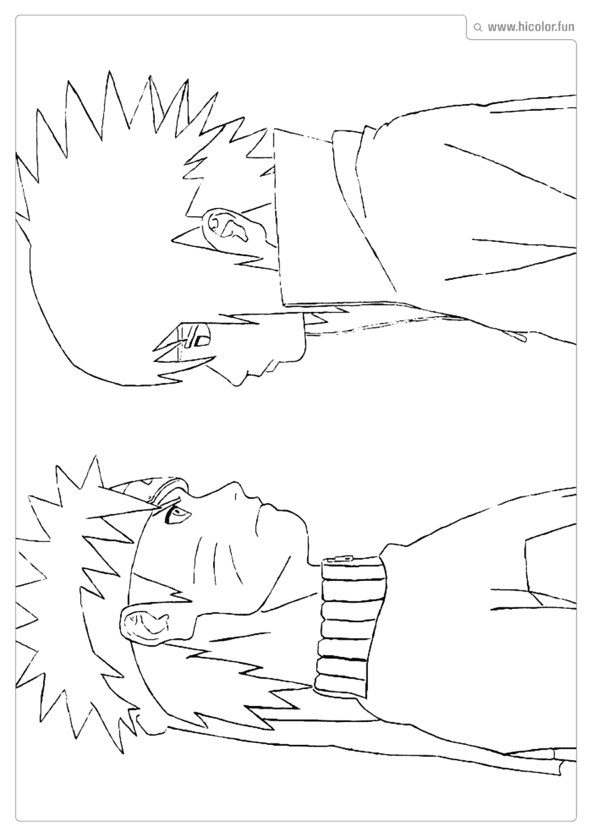 FIGURA SASUKE UCHIHA E NARUTO UZUMAKI PARA PINTAR