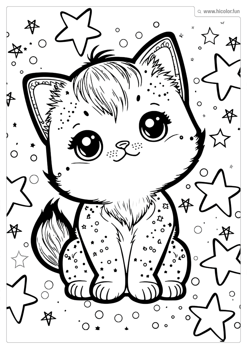 GATO FOFINHO PARA COLORIR