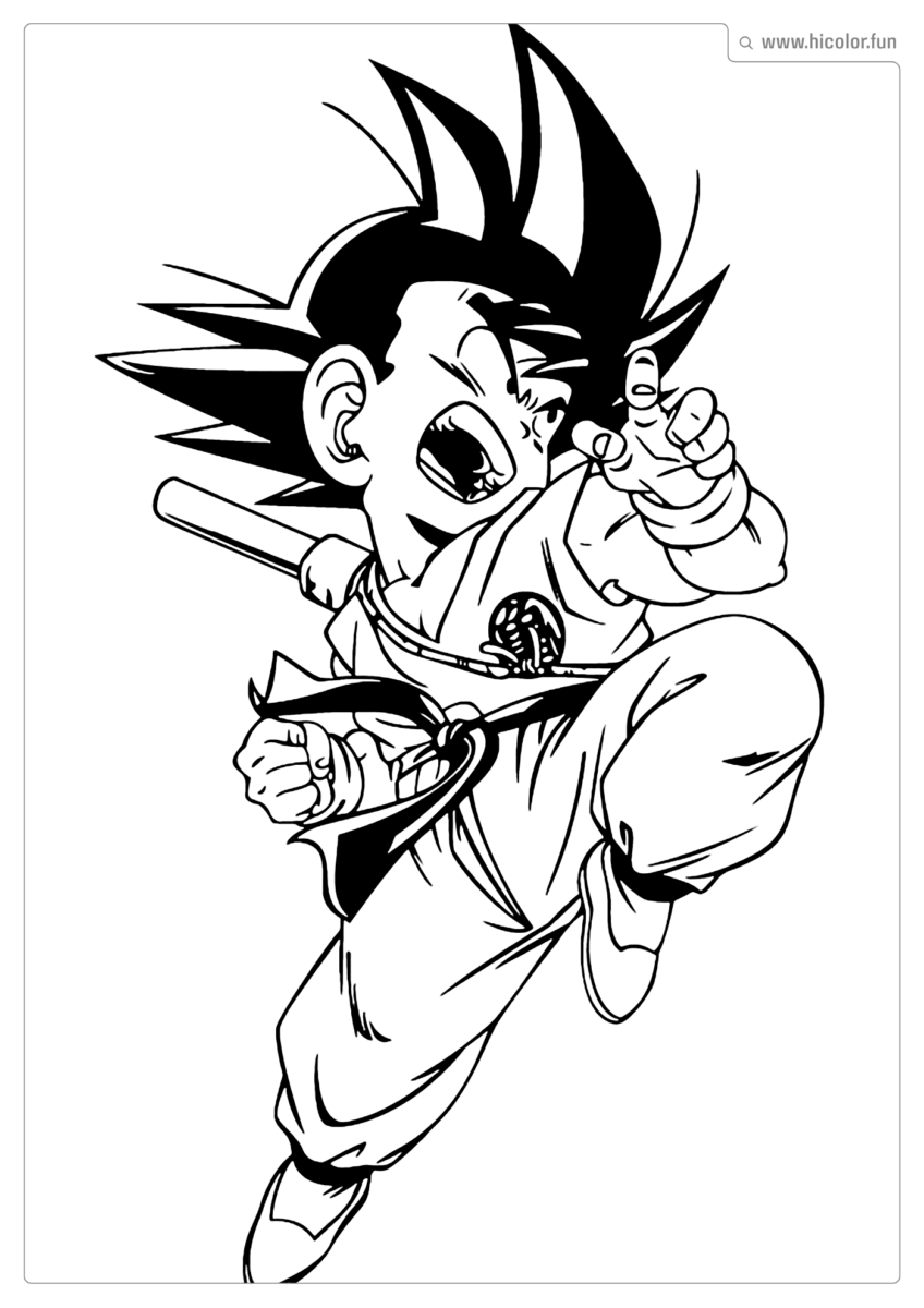 GOKU CRIANçA PARA COLORIR