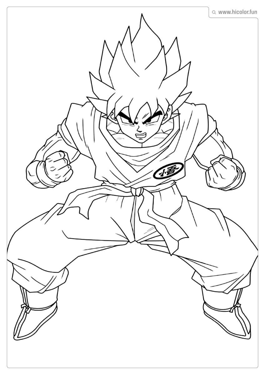 GOKU DRAGON BALL PARA COLORIR