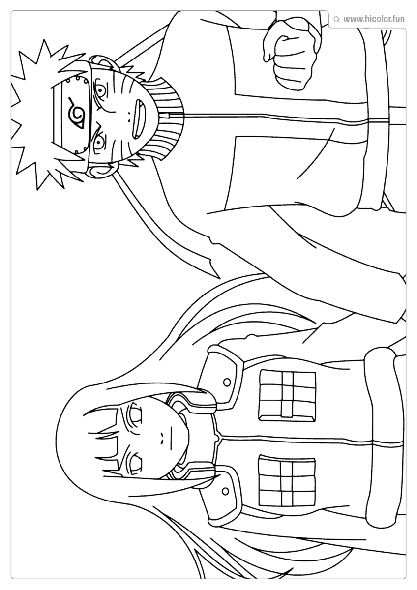 HINATA LUTANDO COM NARUTO PARA COLORIR