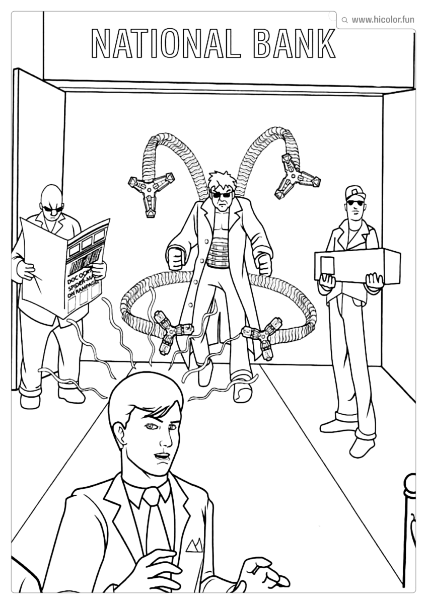 HOMEM ARANHA DE FERRO PARA COLORIR DR OCTOPUS