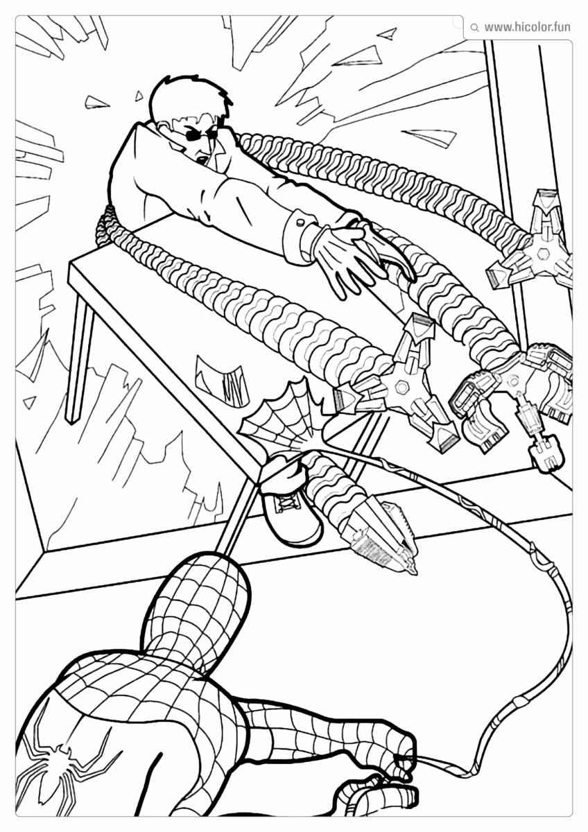 HOMEM ARANHA DESENHO PARA PINTAR OTTO OCTAVIUS