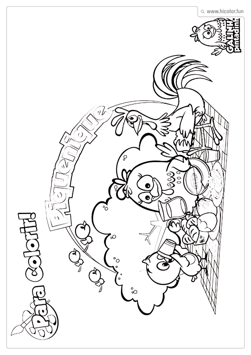 IMAGEM DA GALINHA PINTADINHA PARA COLORIR