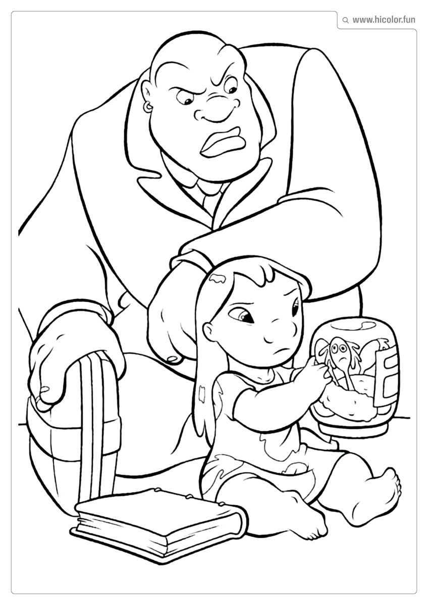 IMAGEM DA LILO E STITCH PARA COLORIR E IMPRIMIR