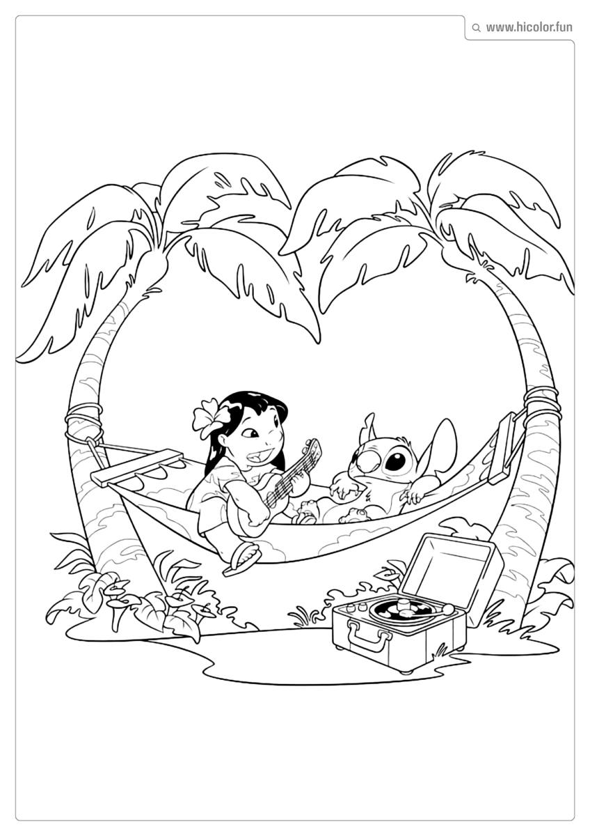 IMAGEM DA LILO E STITCH PARA COLORIR